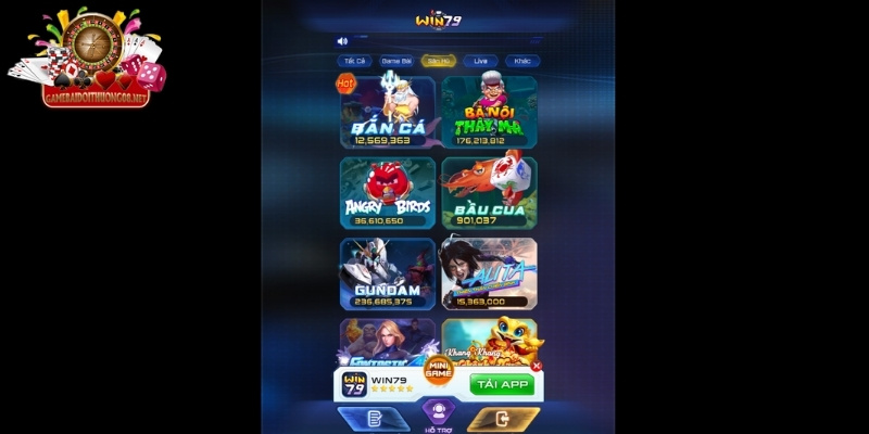 Danh sách game hấp dẫn của Win79 Club