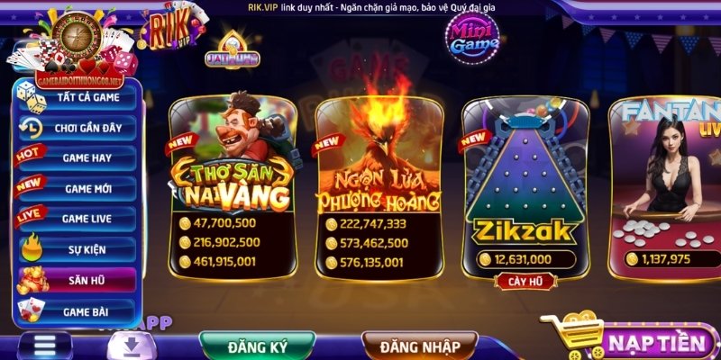 Khám phá danh mục game đỉnh cao tại RIKVIP