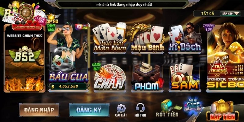Top 3 game nổi bật và ăn khách nhất tại cổng game B52 CLUB